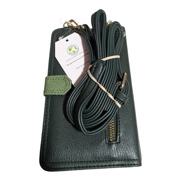 Time and Tru recycled materials women's crossbody wallet green brand new - Picture 3 of 7